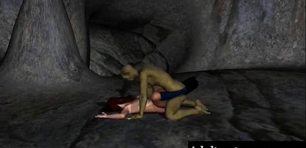  Foxy 3D cartoon redhead gets fucked by a goblin